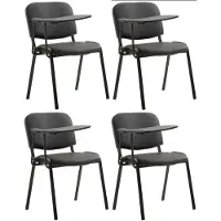 CLP 4er Set Stühle Ken mit Klapptisch Kunstleder schwarz