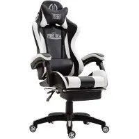 CLP Gaming Bürostuhl Ignite höhenverstellbar und drehbar | Farbe schwarz/weiß