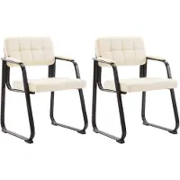 CLP 2er Set Besucherstühle Canada B Kunstleder creme