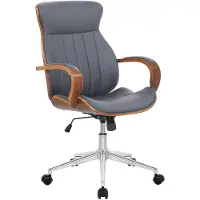 CLP Bürostuhl ergonomisch Melilla Höhenverstellbar und Drehbar | Farbe walnuss/grau