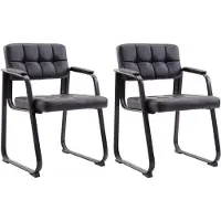 CLP 2er Set Besucherstühle Canada B Kunstleder schwarz
