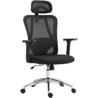CLP Bürostuhl ergonomisch Bryden Schreibtischstuhl höhenverstellbar mit Kopfstütze | Farbe schwarz