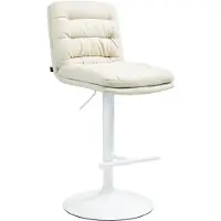 CLP Barhocker Damar Stoff höhenverstellbar und drehbar creme Gestell Farbe weiß
