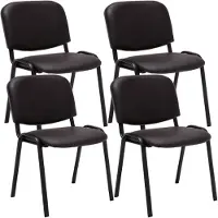 CLP 4er Set Besucherstuhl Ken Kunstleder stapelbar und mit modernem Design braun