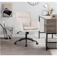 HOME DELUXE Bürostuhl CORA 100 x 60 x 70 cm Webstoff Beige - Höhenverstellbar | Schreibtischstuhl, Chefsessel
