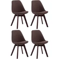 CLP 4er Set Besucherstühle Borneo V2 Stoff braun/walnuss