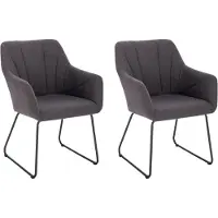 HOME DELUXE - Esszimmerstuhl PAKU - 2er Set, Farbe: Anthrazit, Höhenverstellbar, weiche Polsterung, bis 120 kg belastbar I Küchenstuhl Speisestühle Esszimmerstühle
