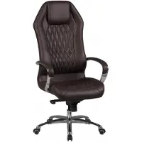 KADIMA DESIGN Chefsessel "Milano" Echtleder, Multiblockwippmechanik, Lendenwirbelunterstützung, Aluminiumfußkreuz. Braun, 70x67x136 cm |