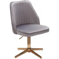 KADIMA DESIGN Samt Drehstuhl "Tanaro": Höhenverstellbar, 360° drehbar, Samtbezug, Eisenuntergestell, 120 kg Belastung. Grau, 60x60x100 cm |