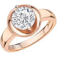 Zeeme Basic Ring Silber 925 rosé-vergoldet mit weiße Zirkonia-Stein 8mm