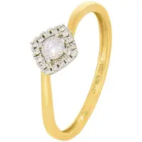 Diamonds by Ellen K. Ring 585 Gold zweifarbig 17 Brillanten zus. 0,13ct.
