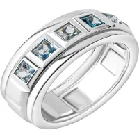Celesta Silber Ring 925 Silber rhodiniert Blautopas