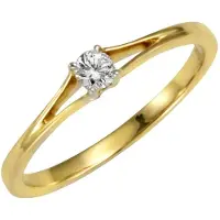 Diamonds by Ellen K. Ring Gold 585 zweifarbig mit Brillant 0,10ct.