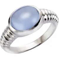 Jamelli Ring 925 Silber rhodiniert Quarz blau (beh.)