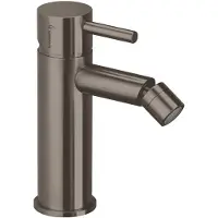 Herzbach DESIGN iX PVD Bidet-Einlochbatterie mit Ablauf Black Steel