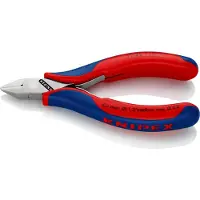 Knipex Elektronikseitenschneider DIN ISO 9654 L.115mm spitz o.Facette Kopf spiegelpoliert Griffe 2Komp.-...