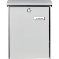 Burg wachter Briefkasten Edelstahl BxHxT 300/400/110 mm Oslo 3767 NI mit Klappe Öffnungsstopp Namens