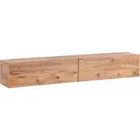 Beliani TV-Möbel Braun Faserplatte 180 cm Hängend 2 Türen Holzoptik Schmal Modern Schlicht TV-Hängeschrank Fernsehschrank TV-Lowboard Wohnzimmer