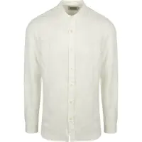 Scotch & Soda Linen Shirt Ls Stand Up Collar Off White Größe: XL | Business hemden Outlet | Herren | Weiß