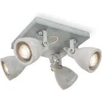 Home Sweet Home Deckenspots VEDI 4er Quadrat - Betonoptik grau - inkl. 4 x GU10 3000K 345lm 36° - Lichtbalken