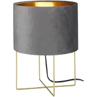FISCHER&HONSEL GMBH Tischlampe Aura grauer Samt