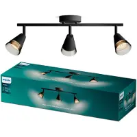Philips Deckenleuchte Cleft in Schwarz-transparent und Schwarz GU10 3-flammig