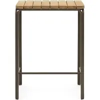 Natur24 Hochtisch Salguer 70 x 70 x 96 cm Akazienholz und Stahl Tisch Esstisch Garten