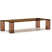 Natur24 Couchtisch Adularia 60 x 140 x 30 cm Glas Braun
