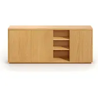 Natur24 Sideboard Abilen 180 x 36 x 75 cm MDF und Eichenfurnier Wohnzimmer Schlafzimmer