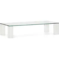 Natur24 Couchtisch Adularia 60 x 140 x 30 cm Glas Transparent
