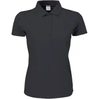 Tee Jays Damen Luxury Stretch Polo-Shirt, Kurzarm BC3307 (M) (Dunkelgrau)