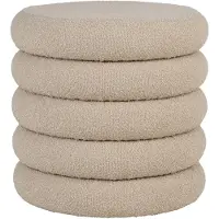 You do it | Pouf Brooklyn Bouclé beige Teddy Stoff 44x44x44 cm | NADUVI