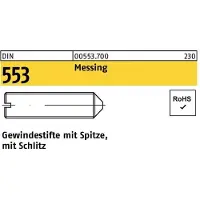 F. REYHER Nchfg. GmbH & Co. KG Gewindestift DIN 553 m.Schlitz/Spitze M 6 x 20 Messing