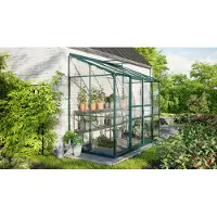 Vitavia Vitavia, Anlehn-Gewächshaus "Ida 3300", smaragd grün, 3,3 m², 3 mm ESG