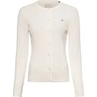 Gant für Damen. 4800103 Off-white Strickjacke in Ecru (XXL), Weiß, Lässig, Baumwolle