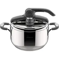 Lagostina 8900524552, 5 l, Edelstahl, 22 cm, Silikon, Schwarz, 4 Person(en)