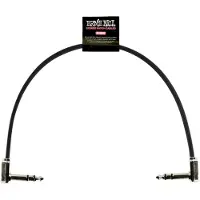 Ernie Ball Flat Ribbon Stereo Patch Cable Schwarz 30 cm Winkelklinke - Winkelklinke