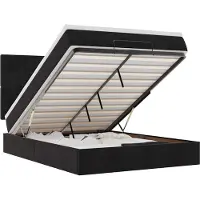vidaXL Ottoman-Bett mit Matratzen & LEDs Schwarz 140x200 cm Samt