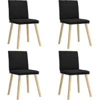 vidaXL Esszimmerstühle 4 Stk. Schwarz Stoff