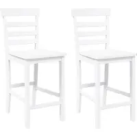 vidaXL Barhocker 2 Stk. Weiß Massivholz Gummibaum