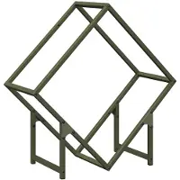 vidaXL Brennholzregal Olivgrün 60x25x60 cm Kaltgewalzter Stahl