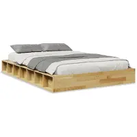 vidaXL Massivholzbett ohne Matratze 120x200 cm Eichenholz
