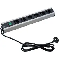 Bachmann Handwerkerleiste 6x Schutzkontakt, Schalter, 19-Zoll-Rack kompatibel, 2 m