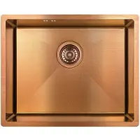 Laveo MARMARA SAM_810P Einbeckenspüle aus Edelstahl, Kupfer