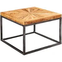 KADIMA DESIGN Couchtisch aus Mangoholz, modernes Design, große Ablagefläche, stabile Beine. 55x55x40 cm |