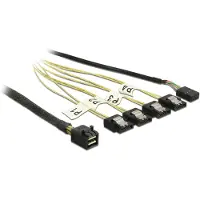 DeLOCK 0.5m, Mini SAS HD SFF-8643/4xSATA 7p, 0,5 m, Mini SAS HD SFF-8643, 4 x SATA 7p, Männlich/Weiblich, Schwarz, Silber, Gelb