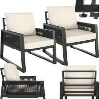 TecTake Aluminium Garten-Lounge Set Captive im Rope-Design
