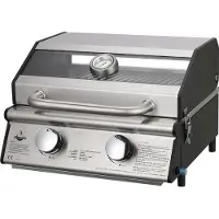 El Fuego Jesolo Tisch-Gasgrill - Tragbarer Grill - Campinggrill - Edelstahl - Mit Sichtfenster - Inklusive Gasschlauch