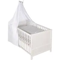 Roba Kombi-Kinderbettset 'Sterne Grau', 70x140 cm, weiß, umbaubar zum Juniorbett