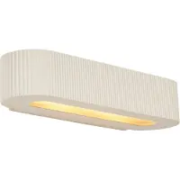 QAZQA - Skandinavisch Skandinavische Wandleuchte Beige UFO 2-flammig - Plaster I Wohnzimmer I Schlafzimmer - Gips Oval - LED geeignet E14